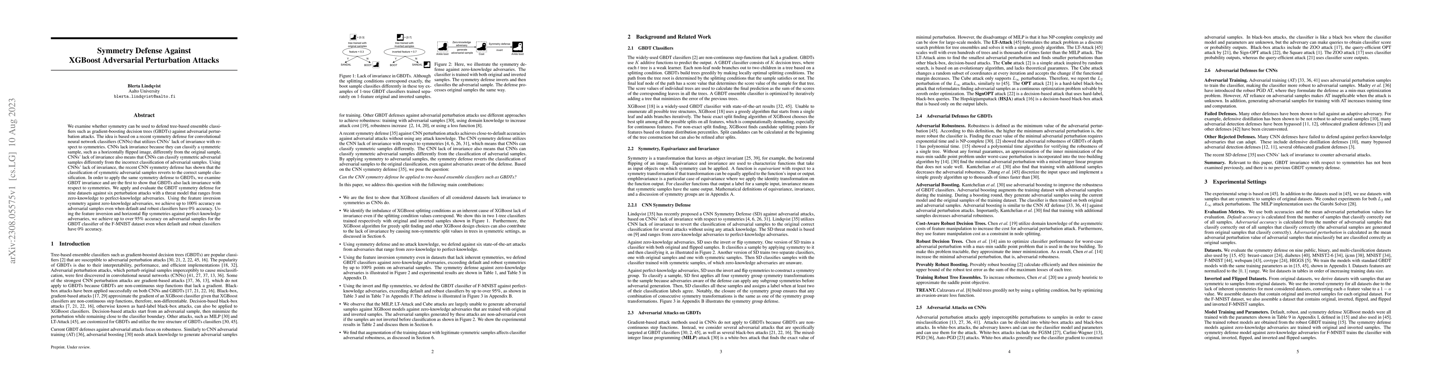 Thumbnail for Symmetry Defense Against XGBoost Adversarial Perturbation Attacks