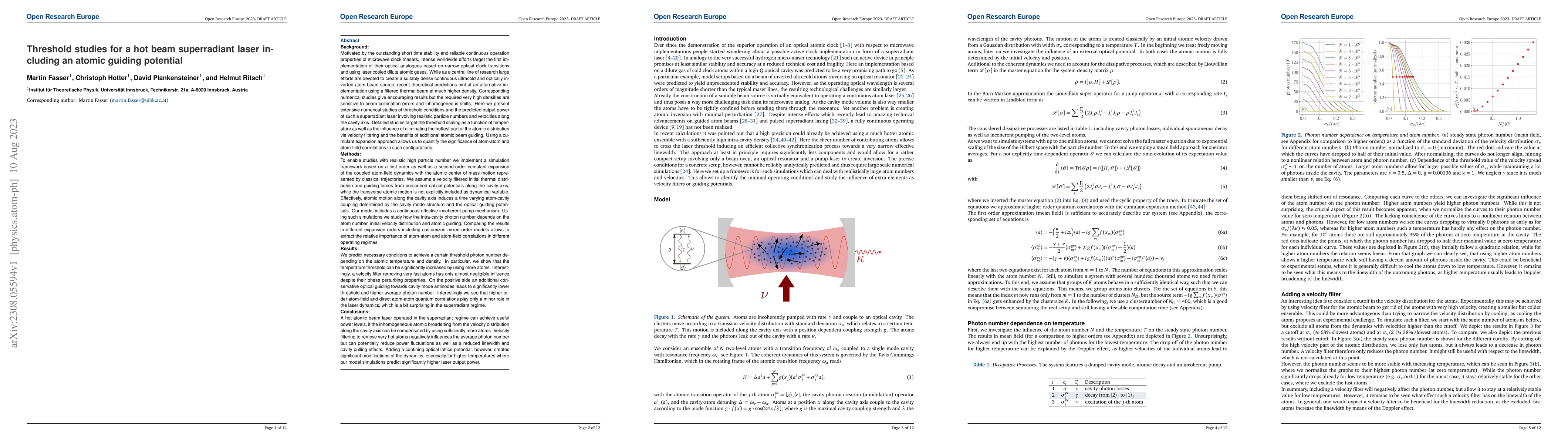 Thumbnail for Threshold studies for a hot beam superradiant laser including an atomic
  guiding potential