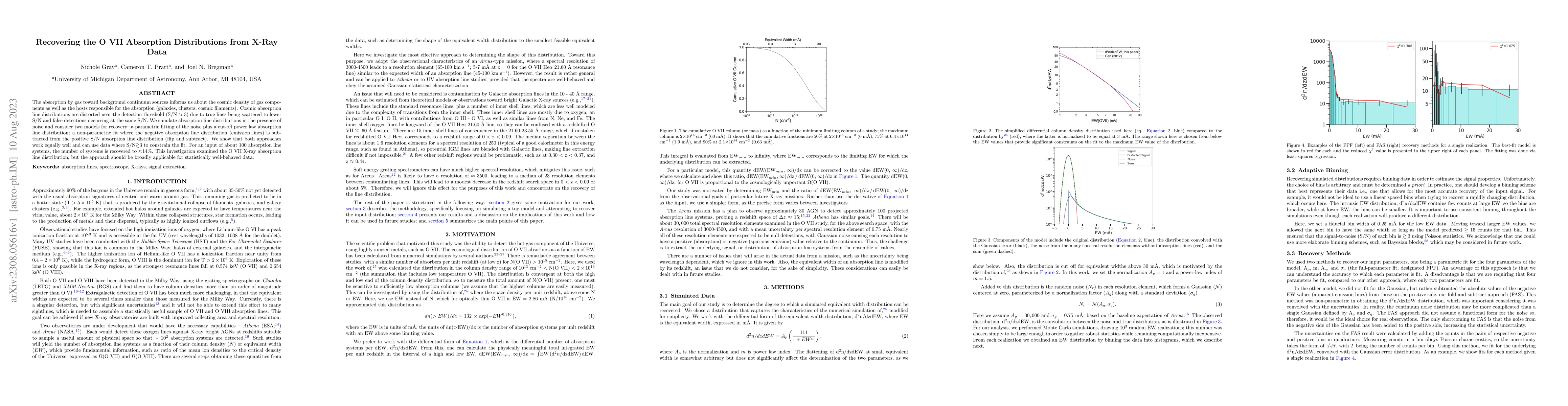 Thumbnail for Recovering the O VII Absorption Distributions from X-Ray Data