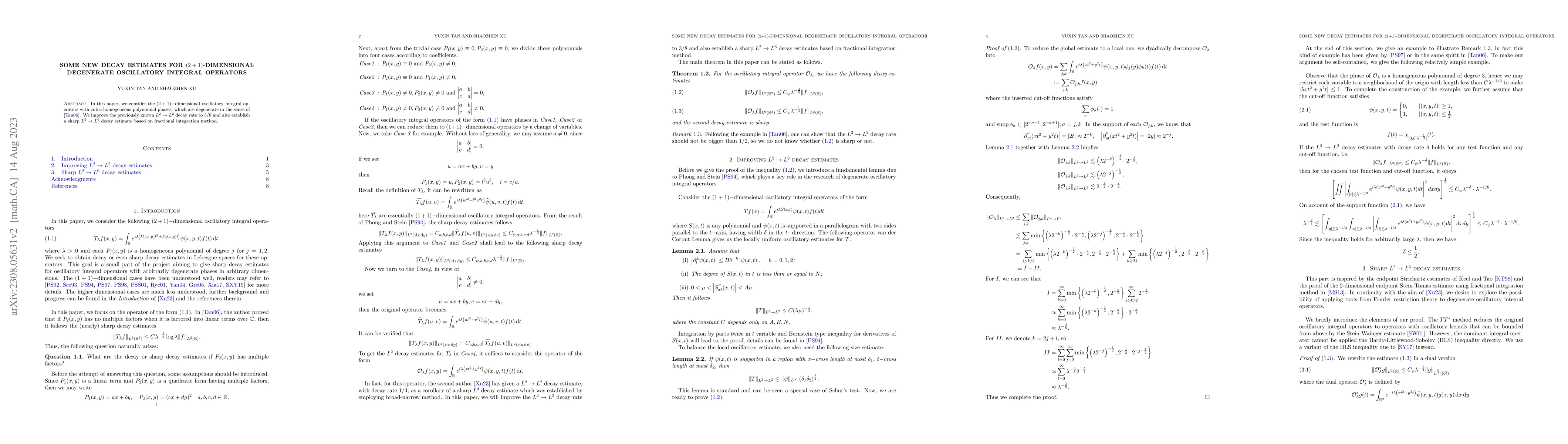 Thumbnail for Some new decay estimates for $(2+1)$-dimensional degenerate oscillatory
  integral operators