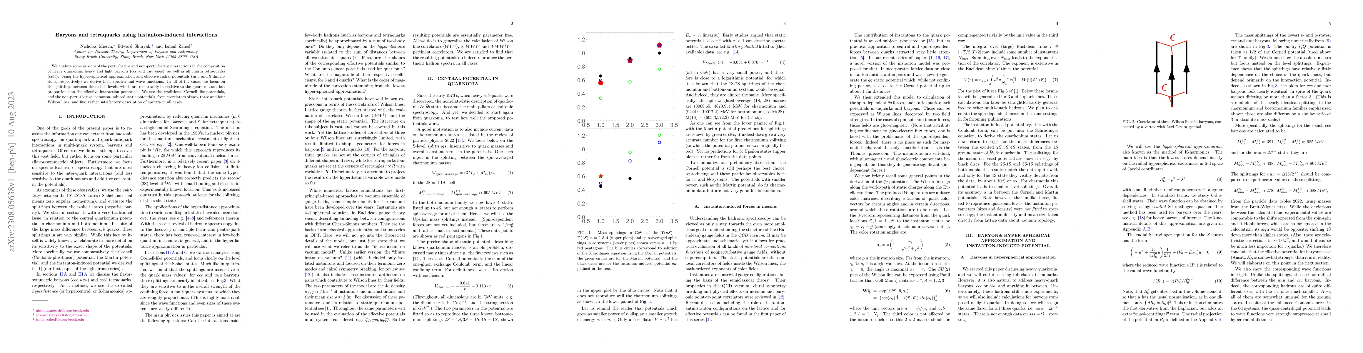 Thumbnail for Baryons and tetraquarks using instanton-induced interactions