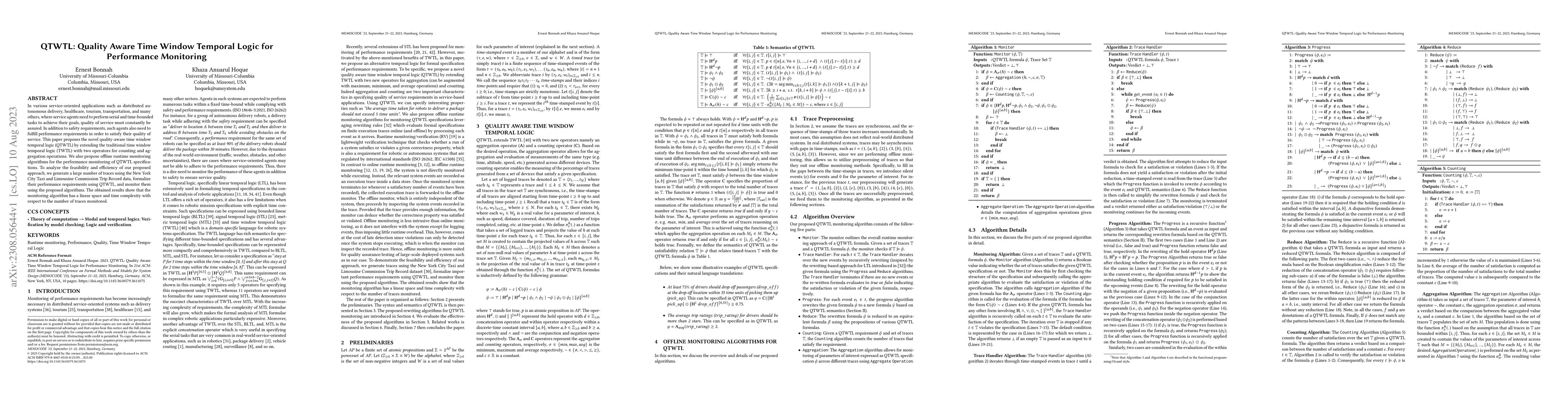 Thumbnail for QTWTL: Quality Aware Time Window Temporal Logic for Performance
  Monitoring