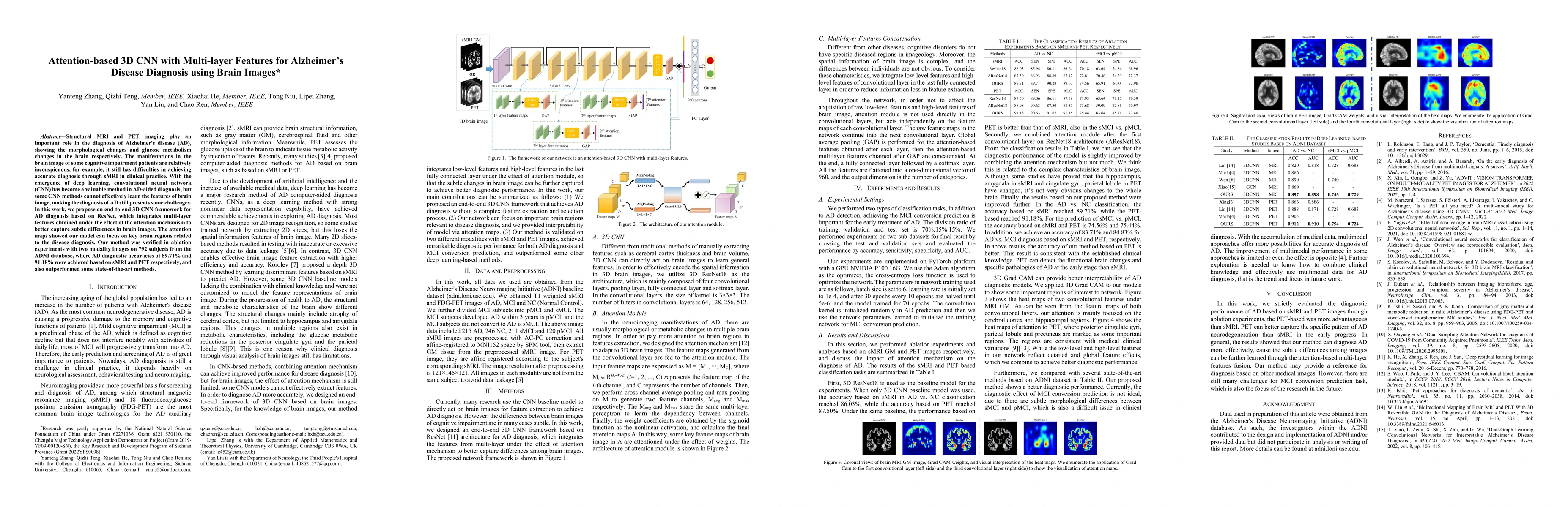Thumbnail for Attention-based 3D CNN with Multi-layer Features for Alzheimer's Disease
  Diagnosis using Brain Images