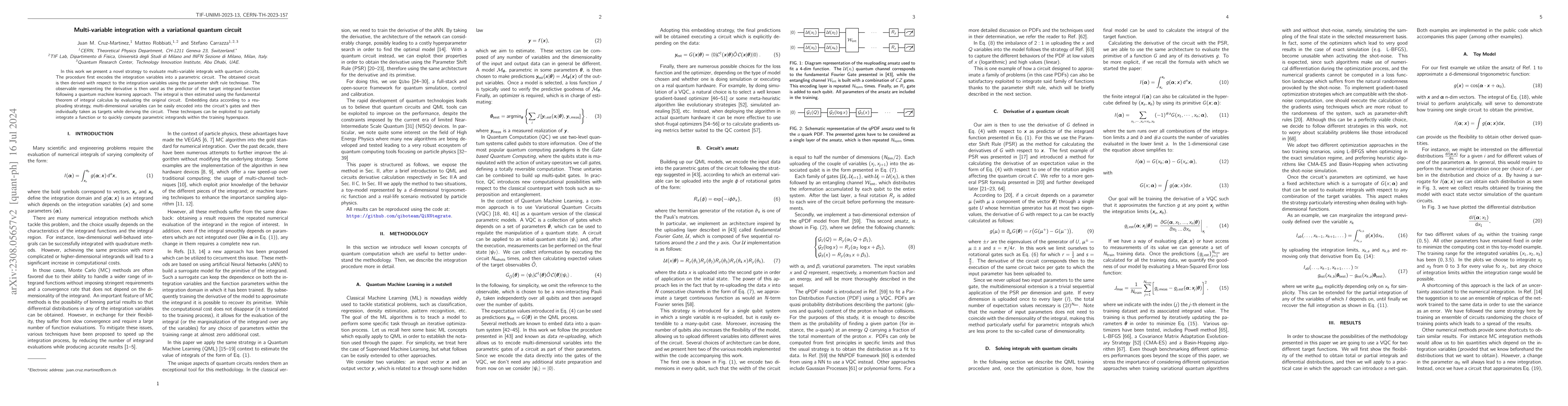 Thumbnail for Multi-variable integration with a variational quantum circuit