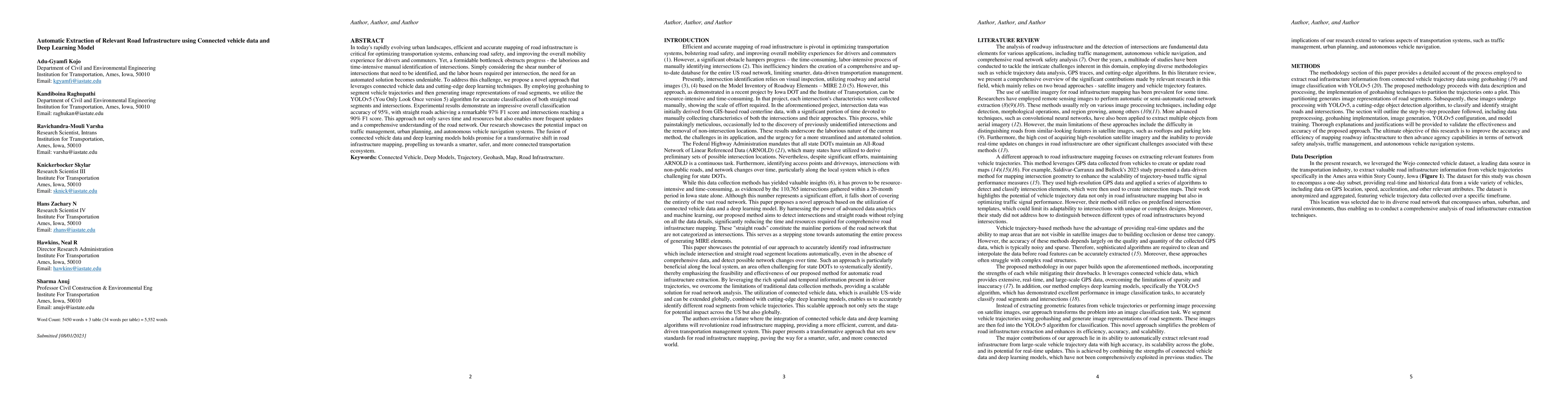 Thumbnail for Automatic Extraction of Relevant Road Infrastructure using Connected
  vehicle data and Deep Learning Model
