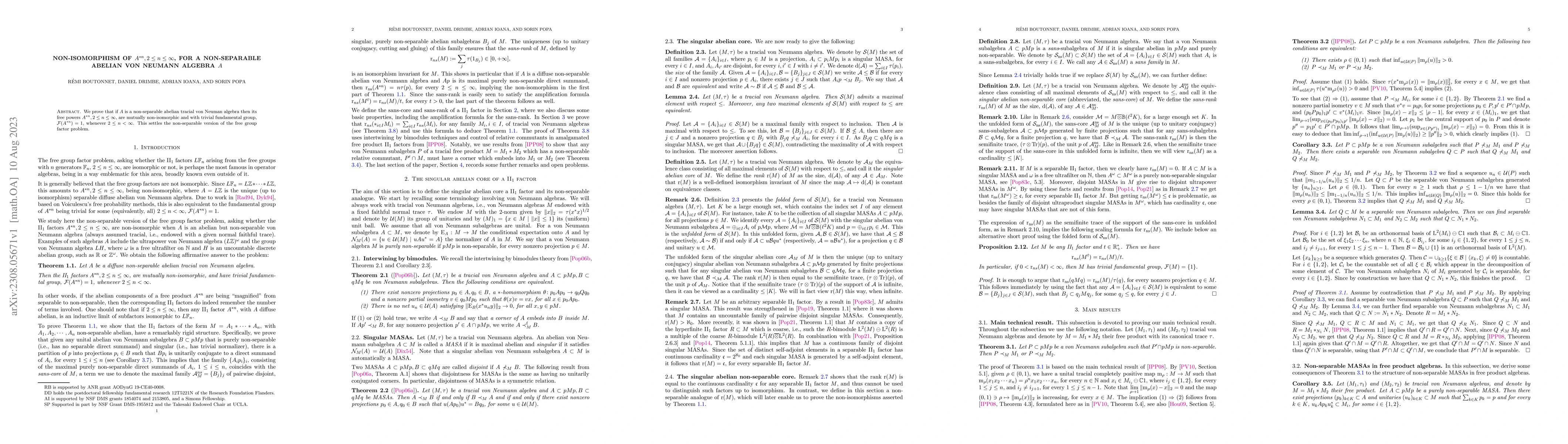 Thumbnail for Non-isomorphism of $A^{*n}, 2\leq n \leq \infty$, for a non-separable
  abelian von Neumann algebra $A$