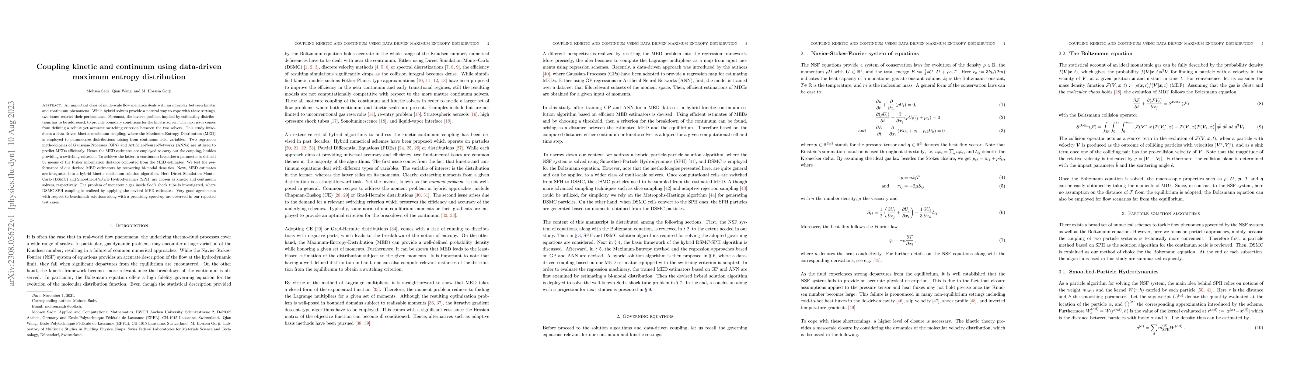 Thumbnail for Coupling kinetic and continuum using data-driven maximum entropy
  distribution