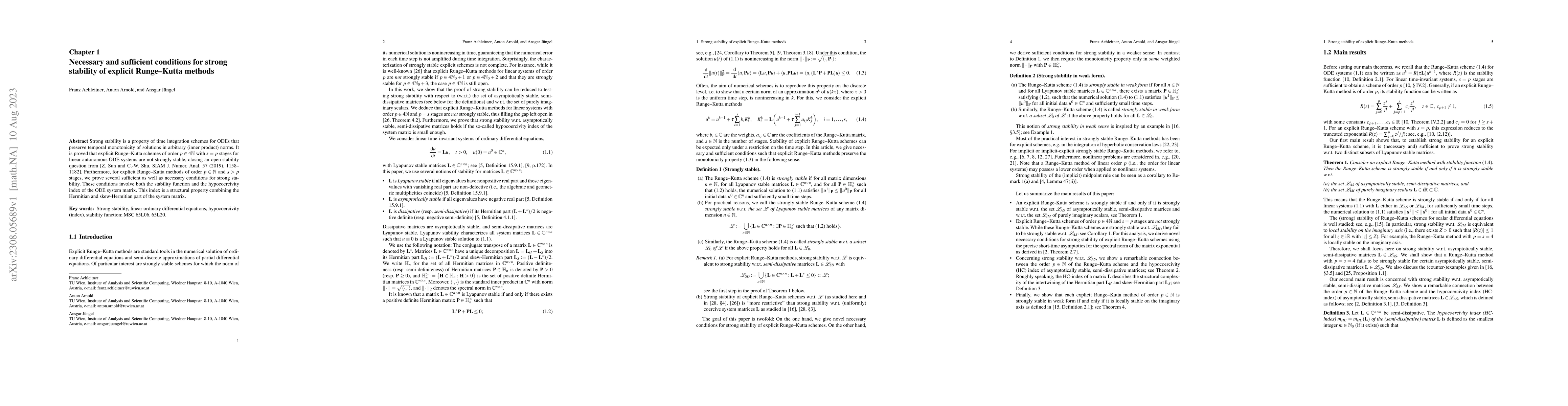 Thumbnail for Necessary and sufficient conditions for strong stability of explicit
  Runge-Kutta methods