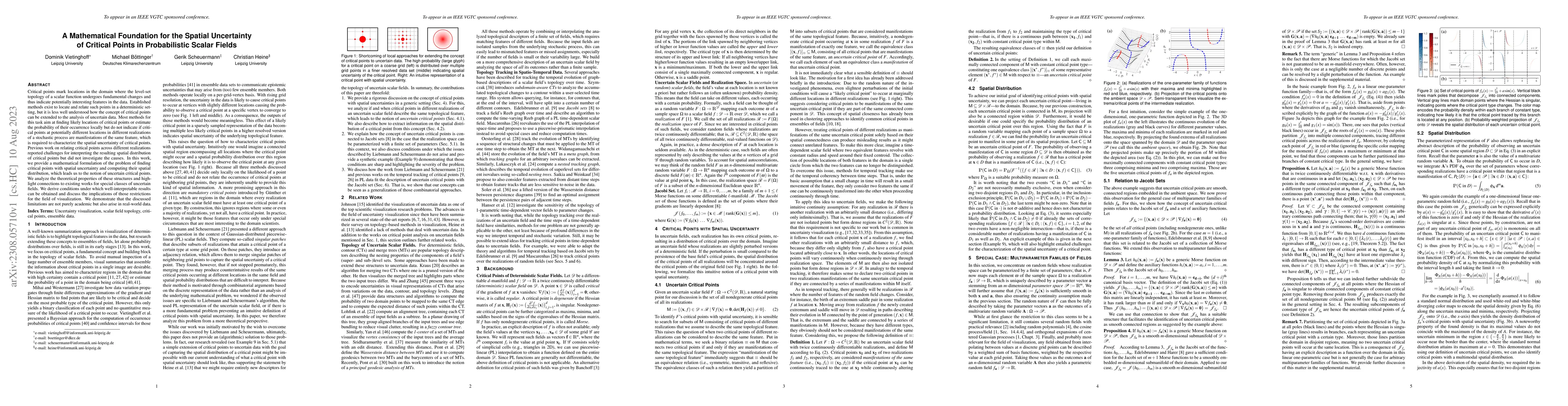 Thumbnail for A Mathematical Foundation for the Spatial Uncertainty of Critical Points
  in Probabilistic Scalar Fields