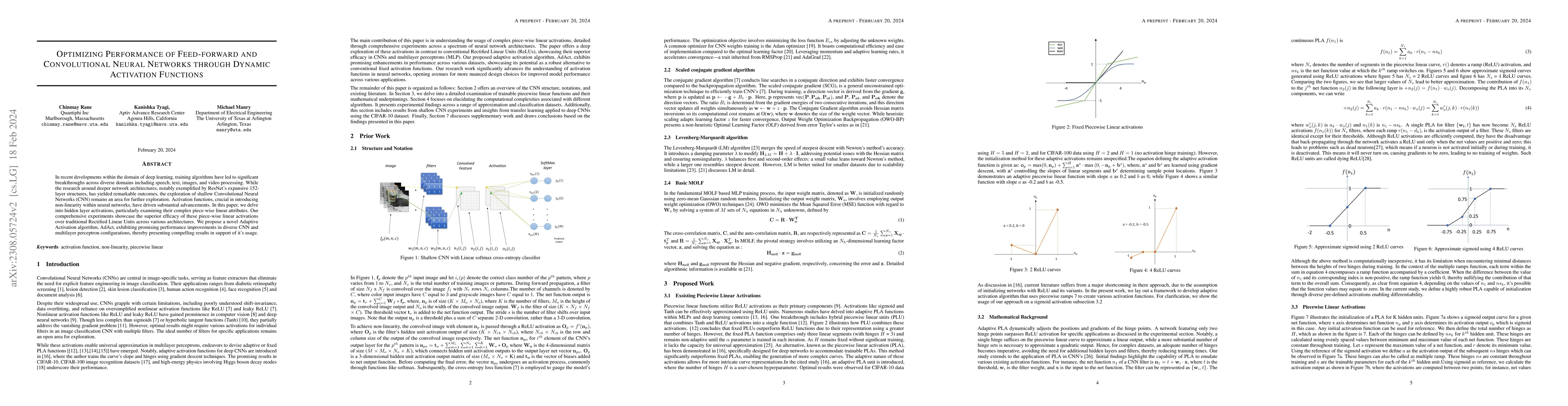 Thumbnail for Optimizing Performance of Feedforward and Convolutional Neural Networks
  through Dynamic Activation Functions