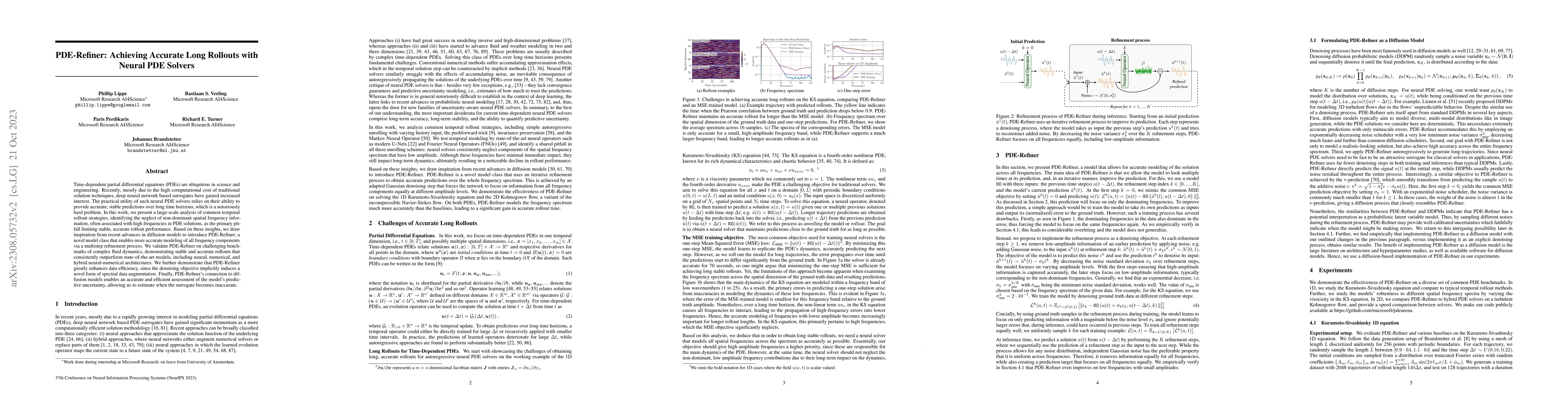 Thumbnail for PDE-Refiner: Achieving Accurate Long Rollouts with Neural PDE Solvers