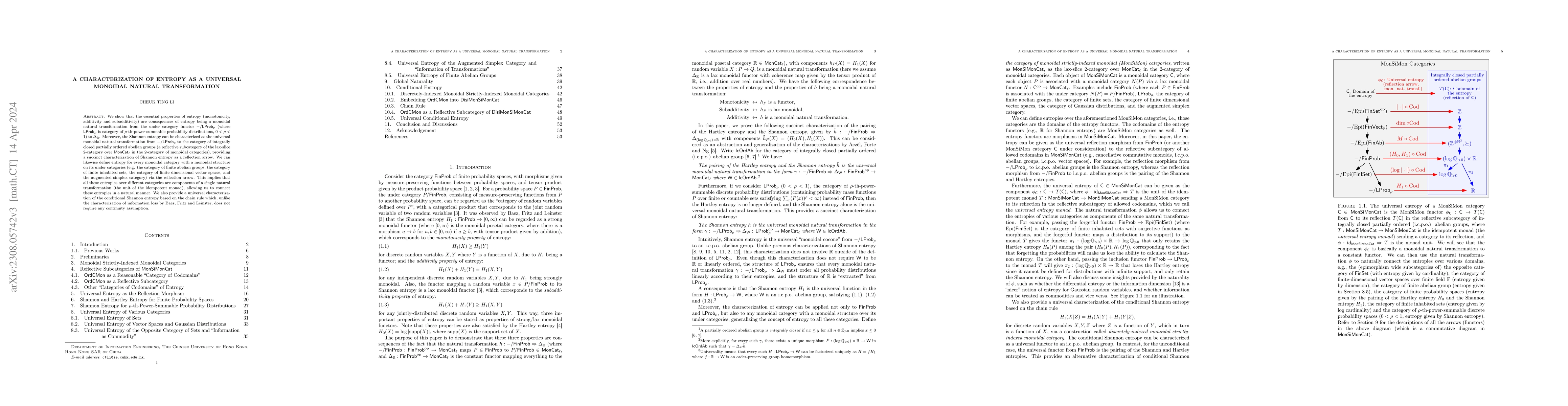Thumbnail for A Characterization of Entropy as a Universal Monoidal Natural
  Transformation