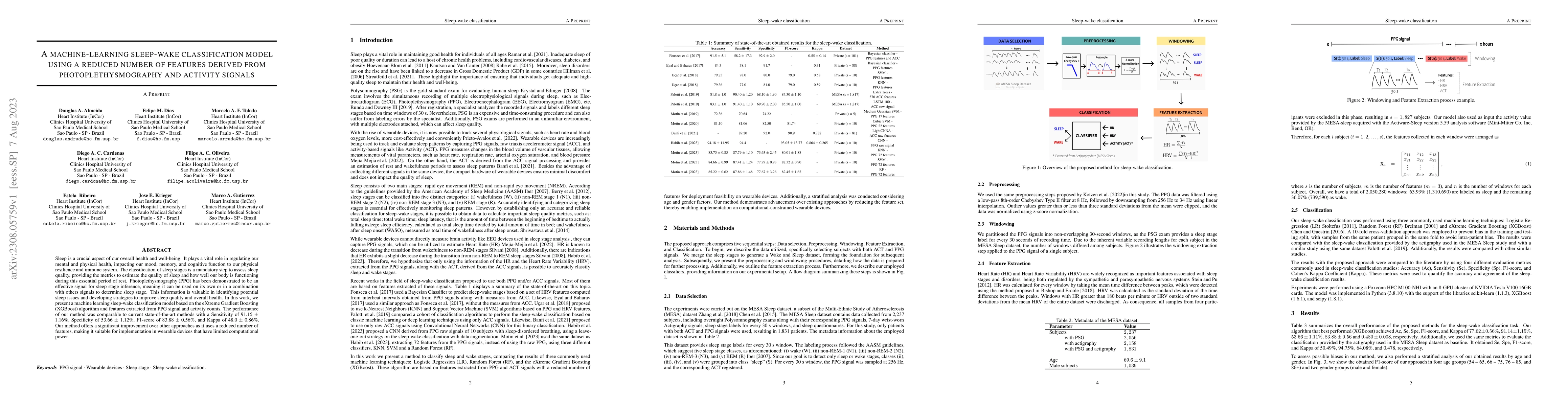 Thumbnail for A machine-learning sleep-wake classification model using a reduced
  number of features derived from photoplethysmography and activity signals