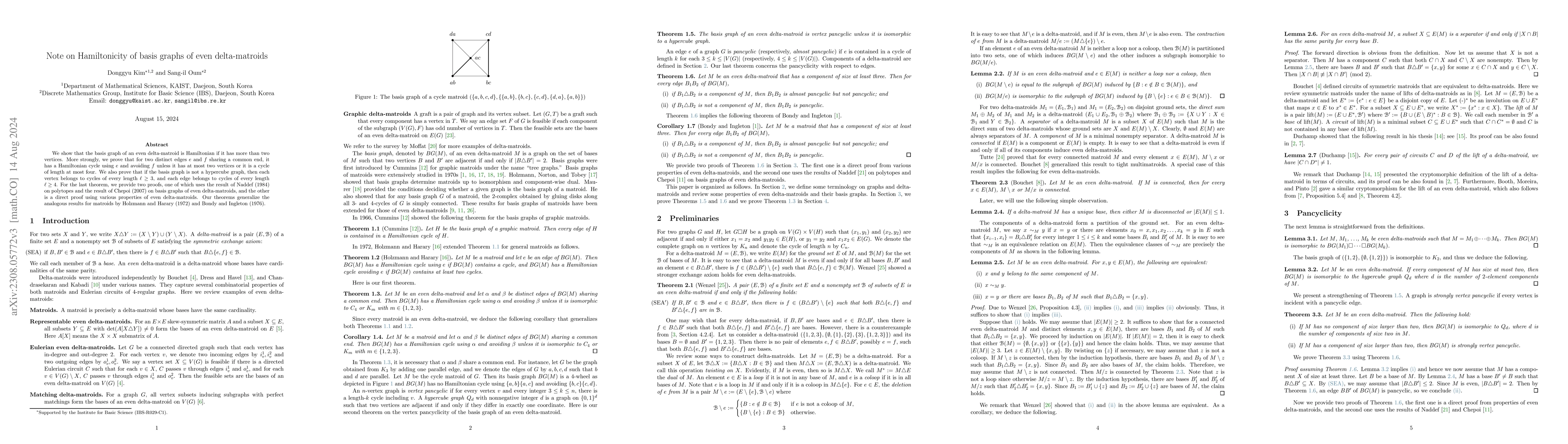 Thumbnail for Note on Hamiltonicity of basis graphs of even delta-matroids