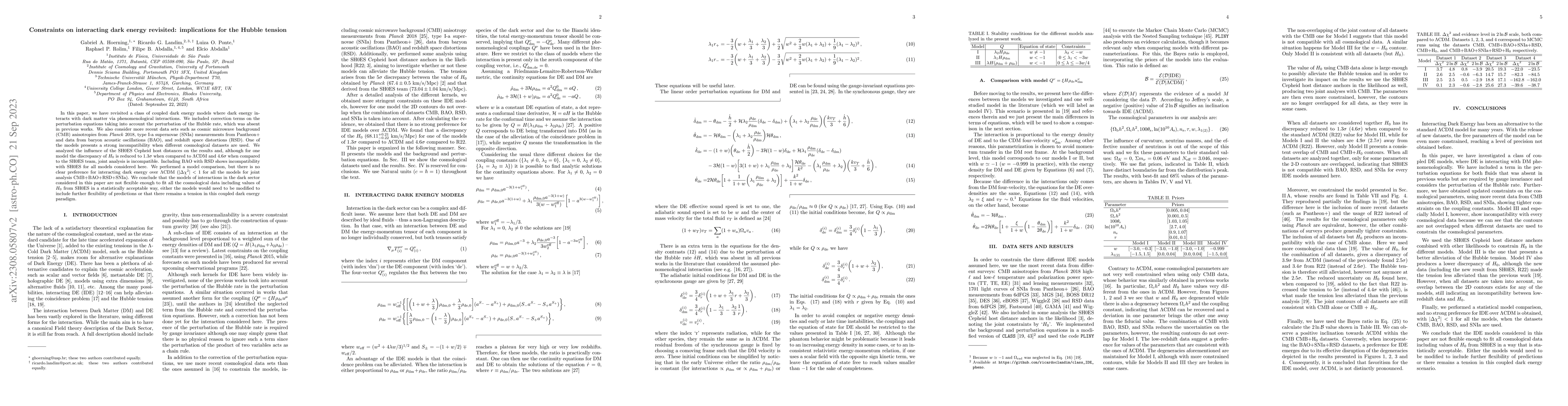Thumbnail for Constraints on interacting dark energy revisited: implications for the
  Hubble tension