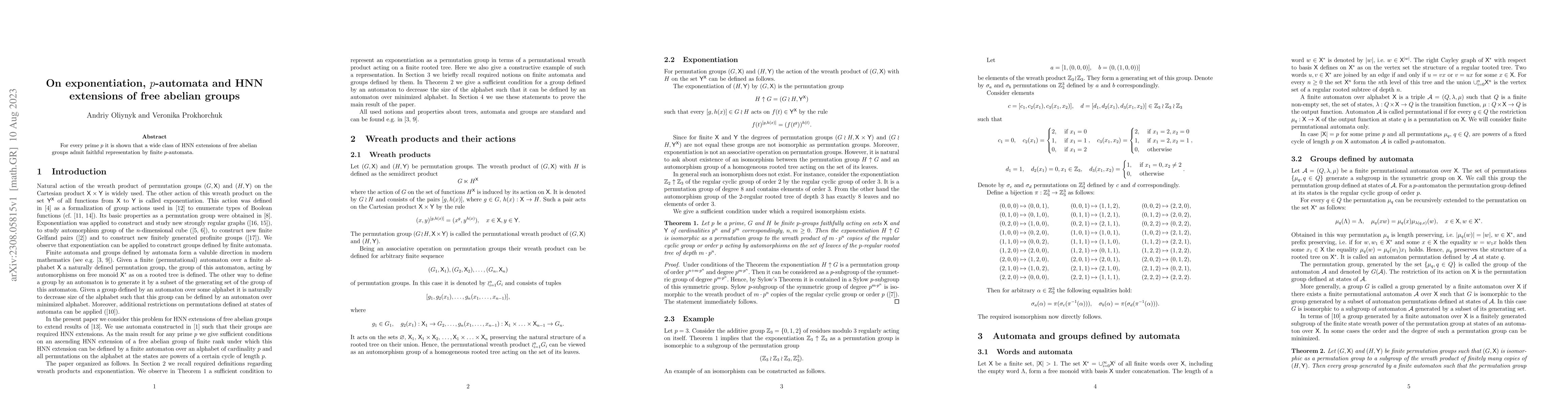 Thumbnail for On exponentiation, $p$-automata and HNN extensions of free abelian
  groups