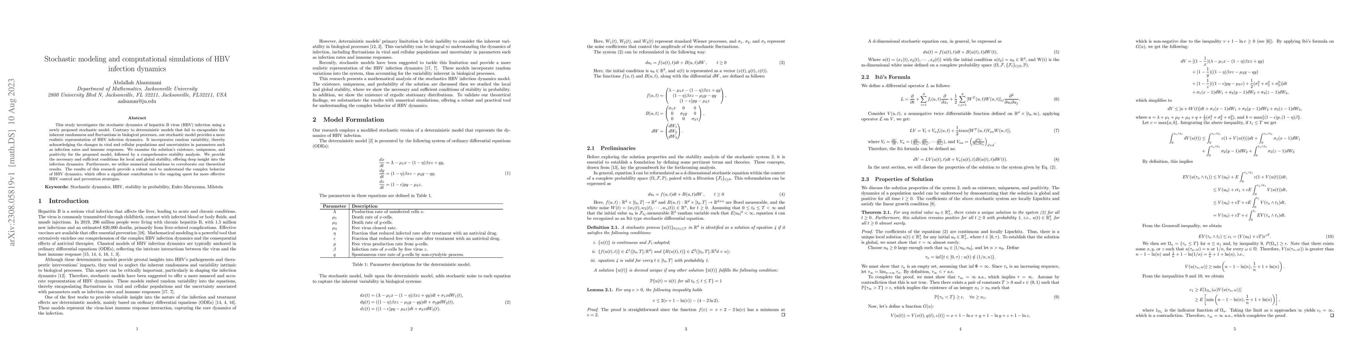 Thumbnail for Stochastic modeling and computational simulations of HBV infection
  dynamics