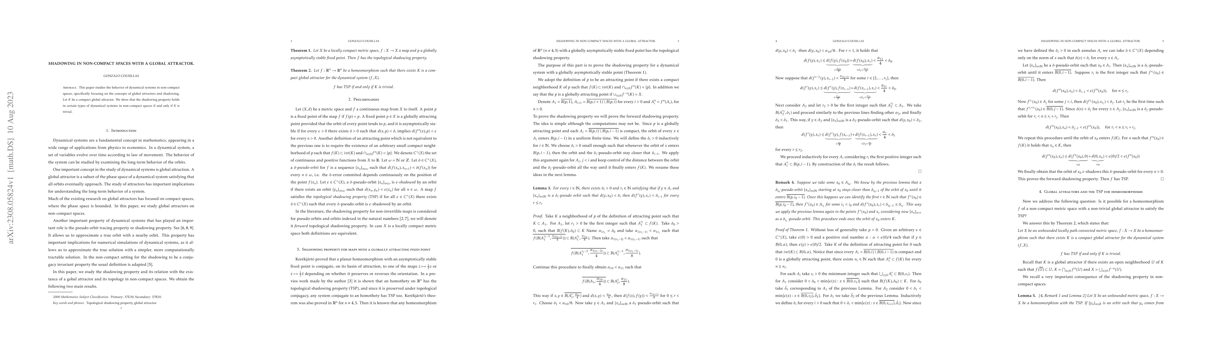 Thumbnail for Shadowing in non-compact spaces with a global attractor