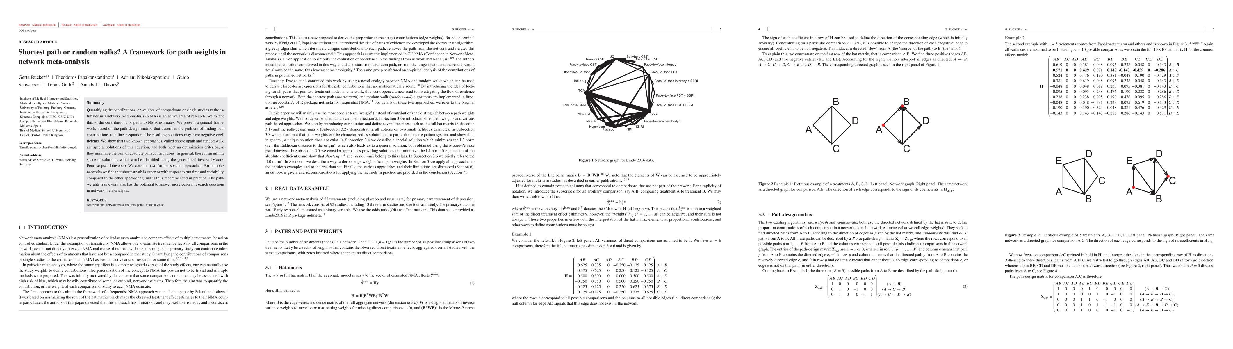 Thumbnail for Shortest path or random walks? A framework for path weights in network
  meta-analysis