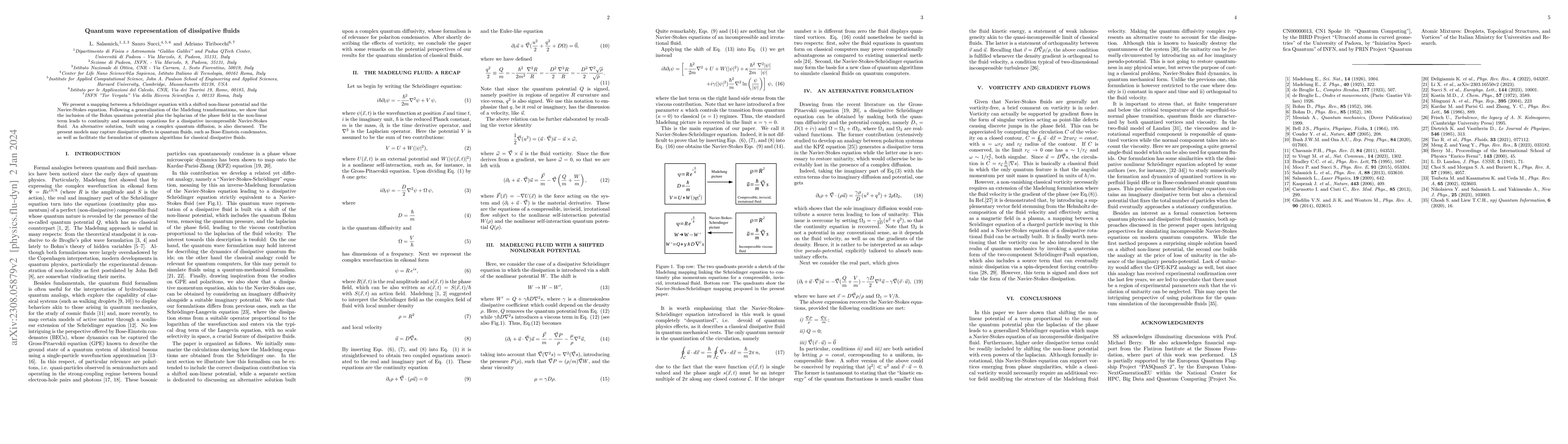 Thumbnail for Quantum wave representation of dissipative fluids