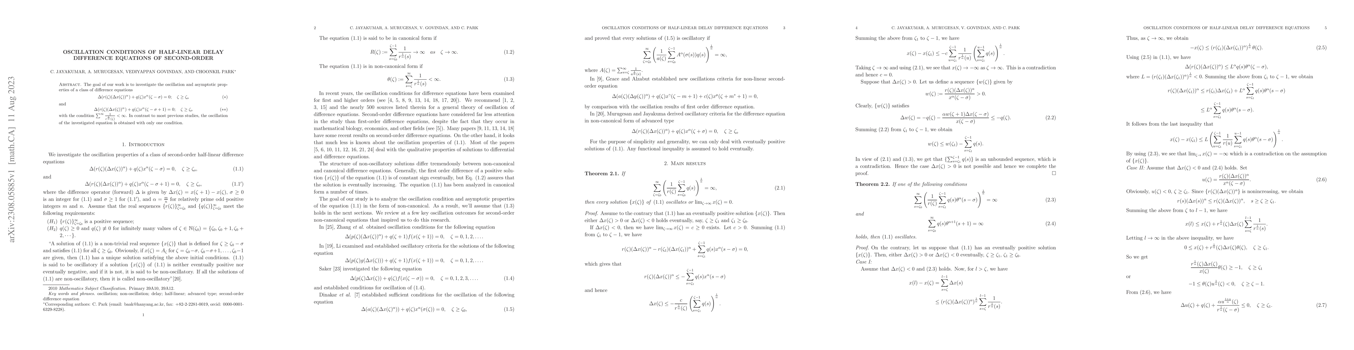 Thumbnail for Oscillation conditions of half-linear delay difference equations of
  second-
