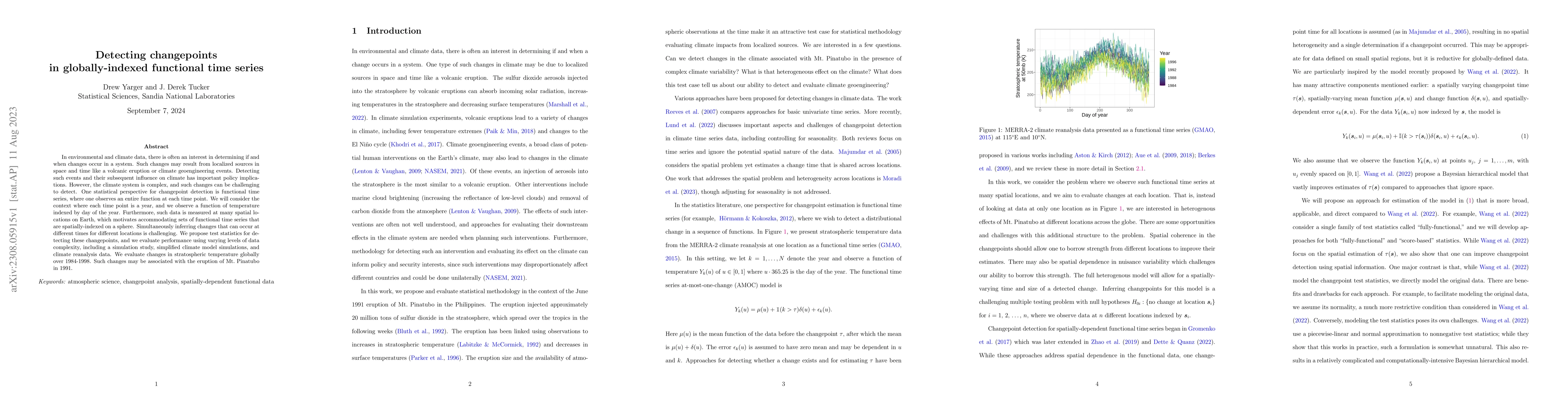 Thumbnail for Detecting changepoints in globally-indexed functional time series