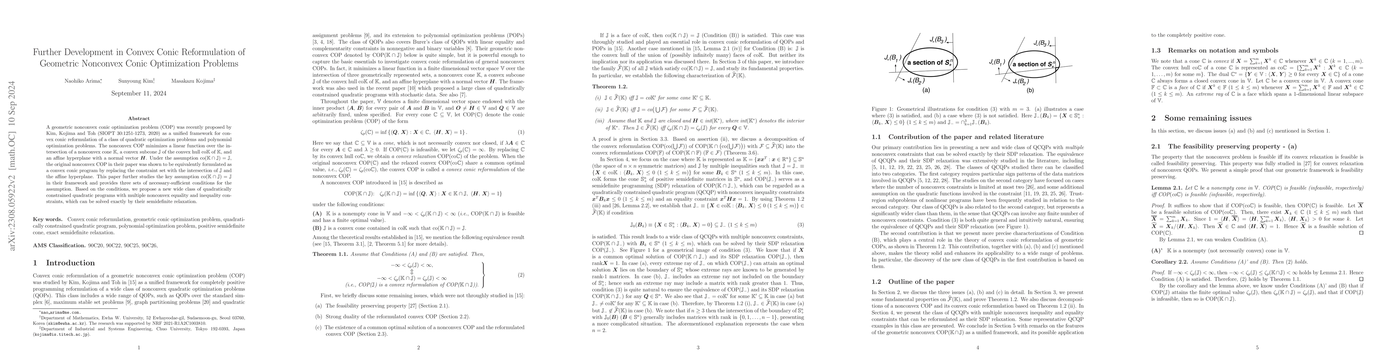 Thumbnail for Further Development in Convex Conic Reformulation of Geometric Nonconvex
  Conic Optimization Problems