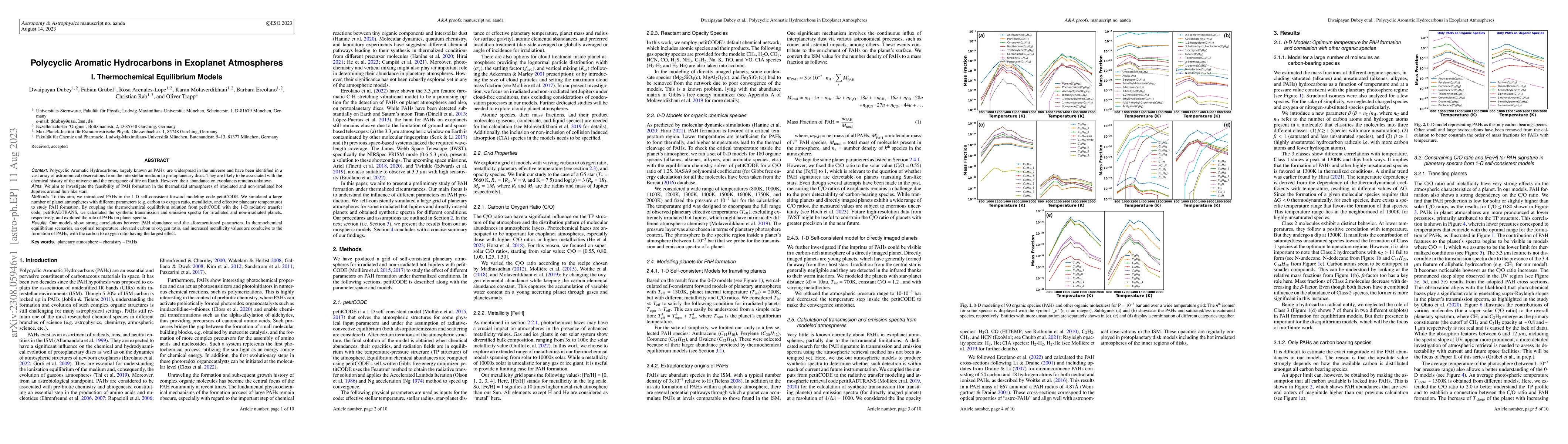 Thumbnail for Polycyclic Aromatic Hydrocarbons in Exoplanet Atmospheres I.
  Thermochemical Equilibrium Models
