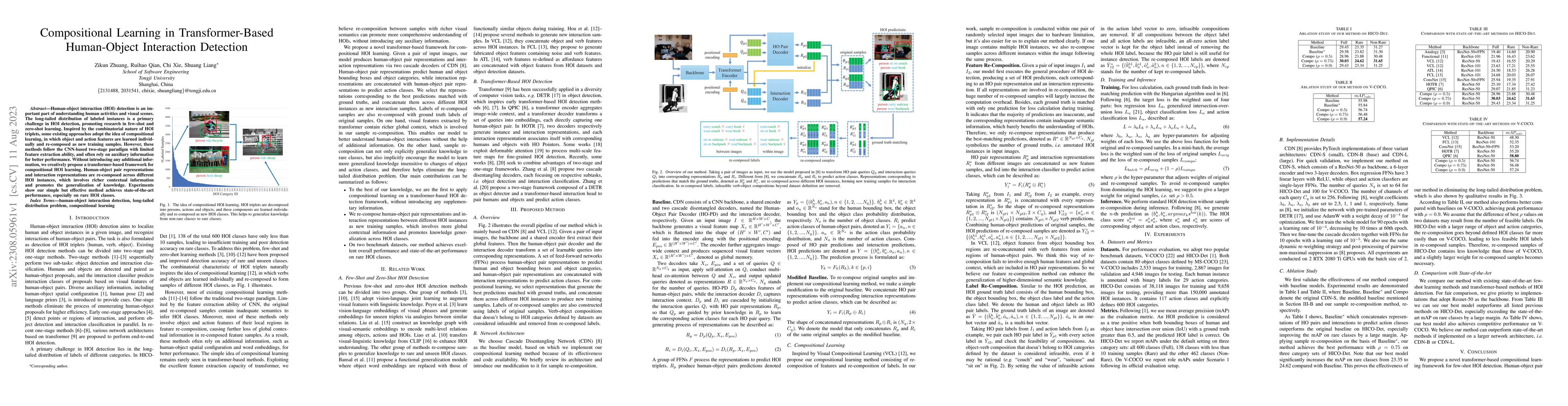 Thumbnail for Compositional Learning in Transformer-Based Human-Object Interaction
  Detection