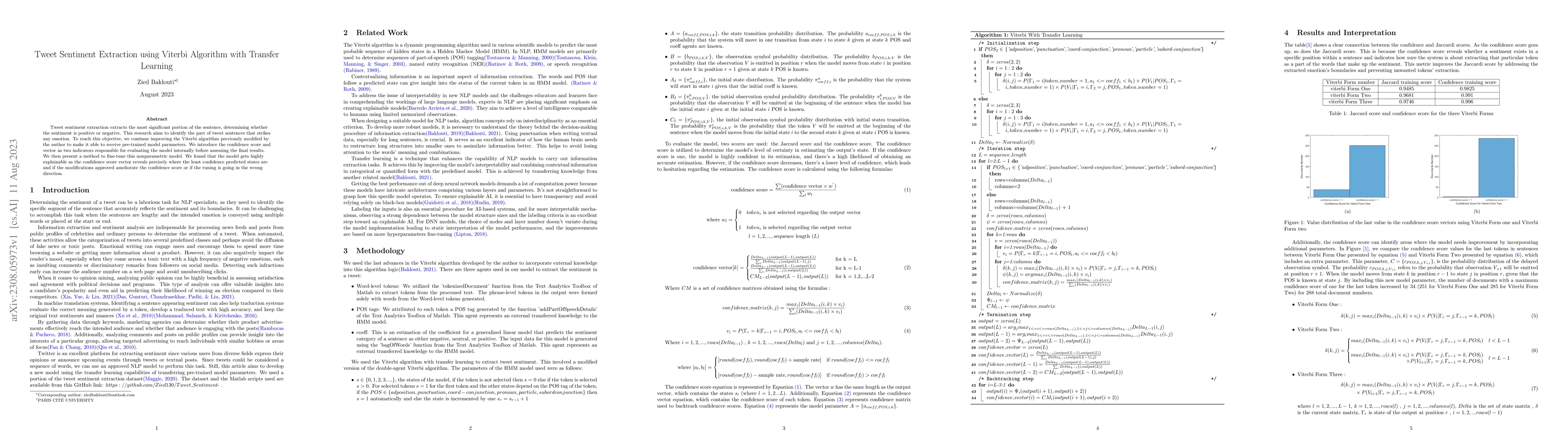 Thumbnail for Tweet Sentiment Extraction using Viterbi Algorithm with Transfer
  Learning