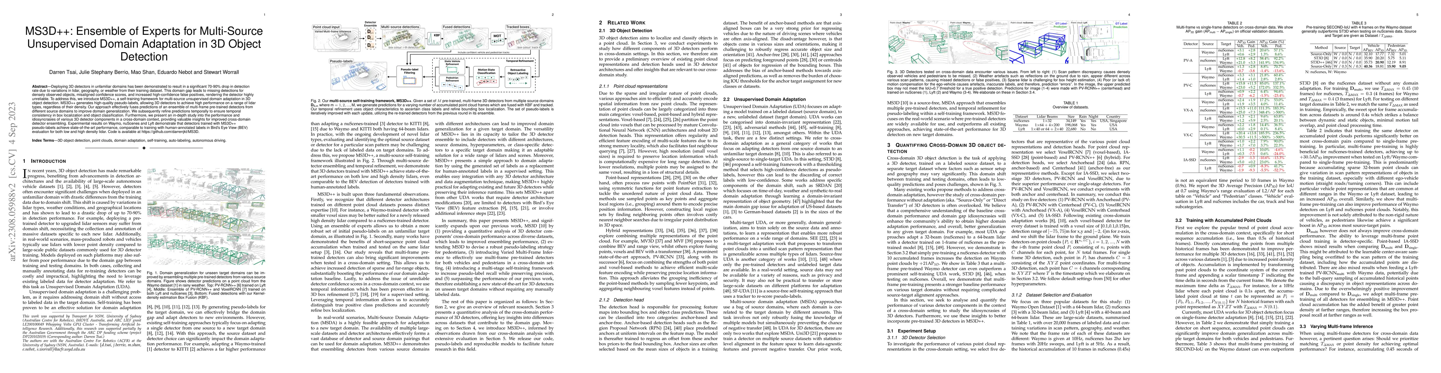 Thumbnail for MS3D++: Ensemble of Experts for Multi-Source Unsupervised Domain
  Adaptation in 3D Object Detection