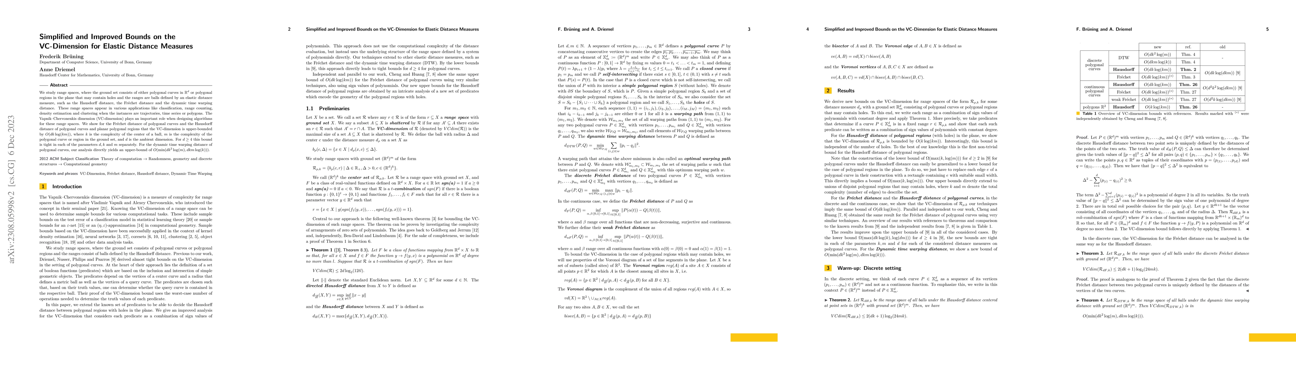 Thumbnail for Simplified and Improved Bounds on the VC-Dimension for Elastic Distance
  Measures