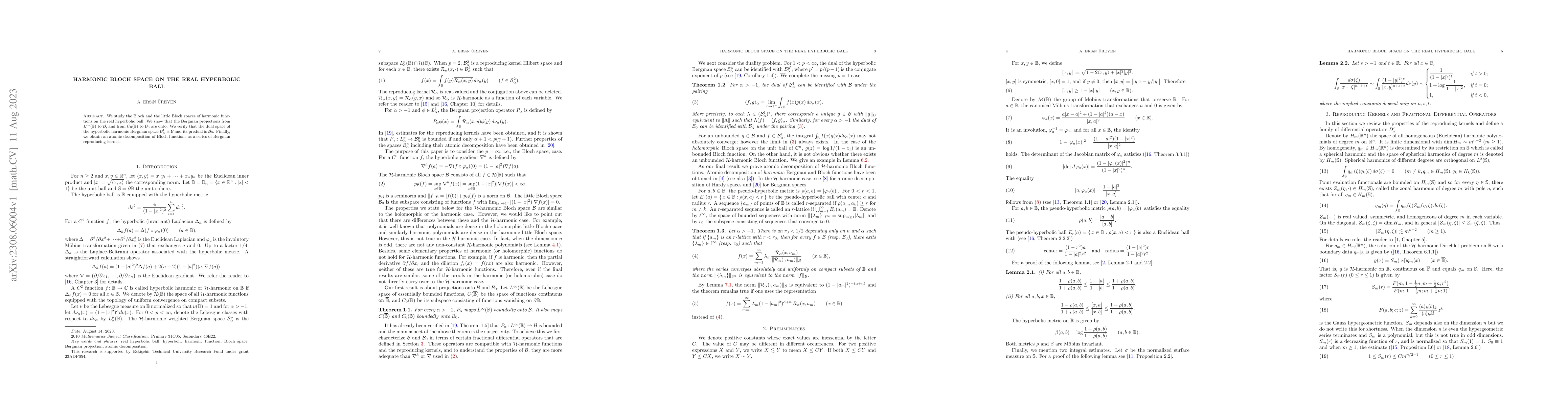 Thumbnail for Harmonic Bloch Space on the Real Hyperbolic Ball