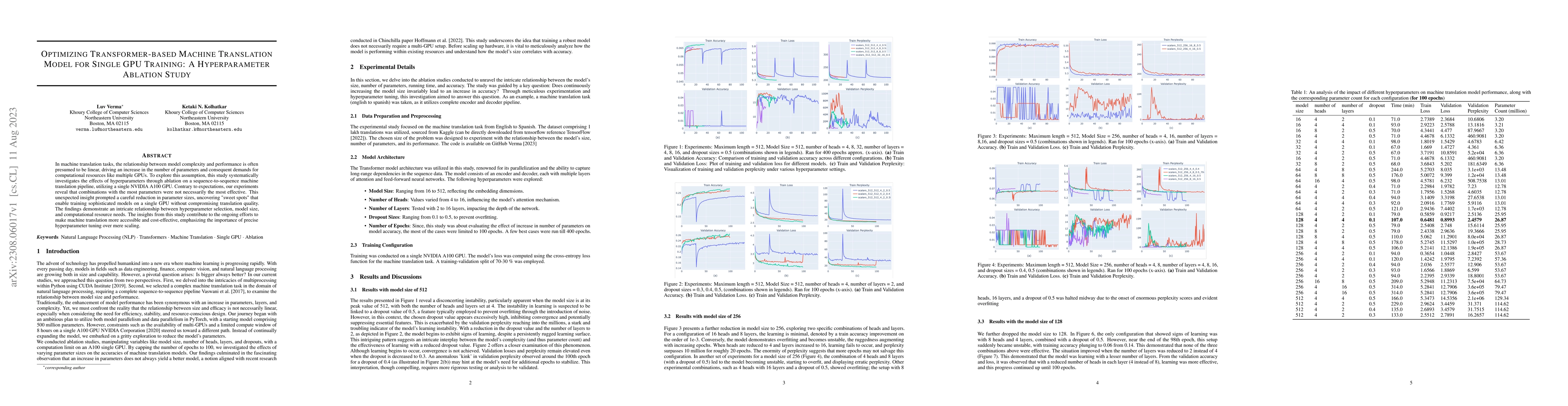 Thumbnail for Optimizing transformer-based machine translation model for single GPU
  training: a hyperparameter ablation study