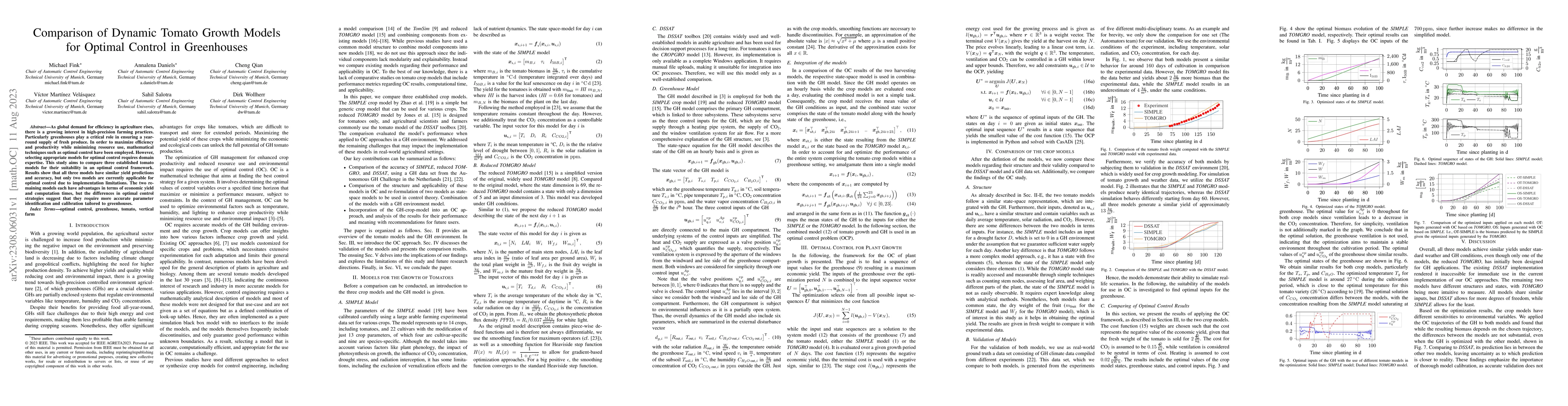 Thumbnail for Comparison of Dynamic Tomato Growth Models for Optimal Control in
  Greenhouses