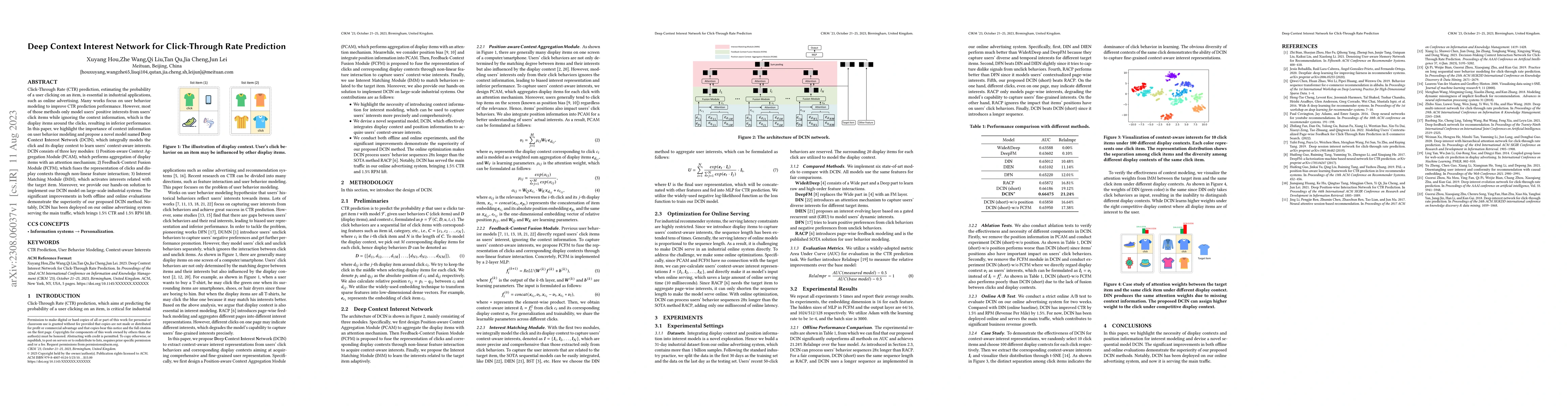 Thumbnail for Deep Context Interest Network for Click-Through Rate Prediction
