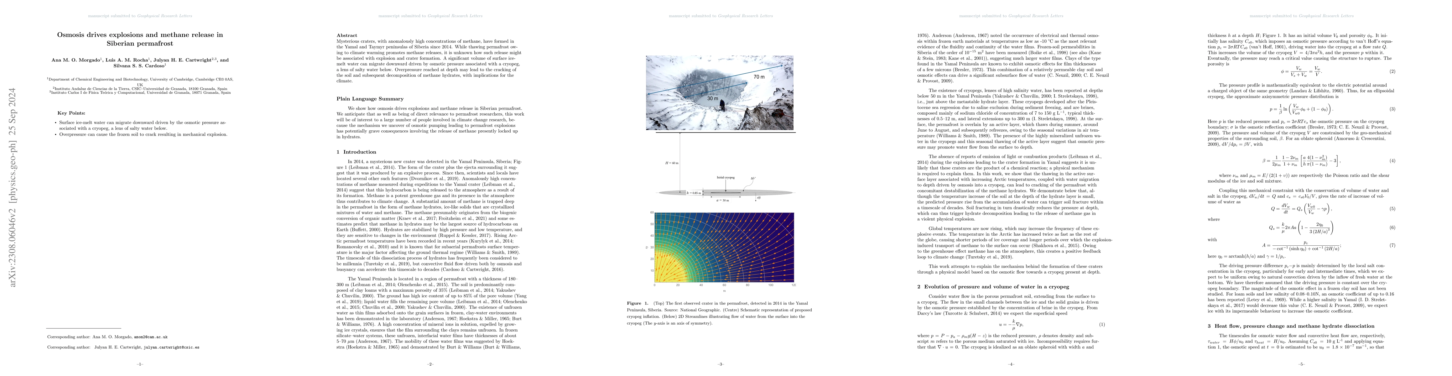 Thumbnail for Osmosis drives explosions and methane release in Siberian permafrost