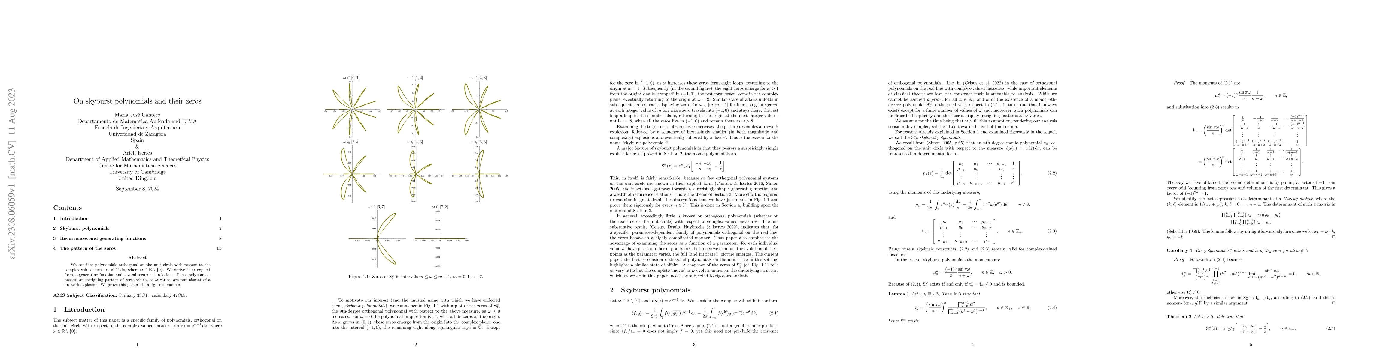 Thumbnail for On skyburst polynomials and their zeros