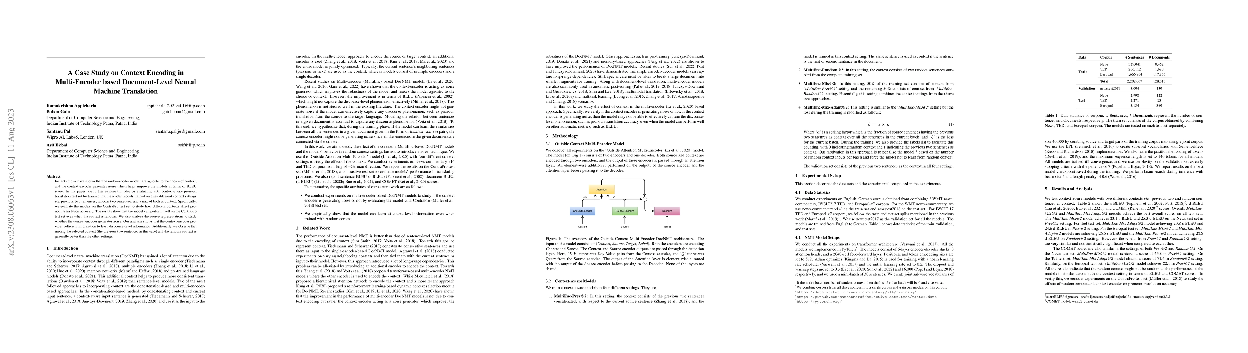 Thumbnail for A Case Study on Context Encoding in Multi-Encoder based Document-Level
  Neural Machine Translation