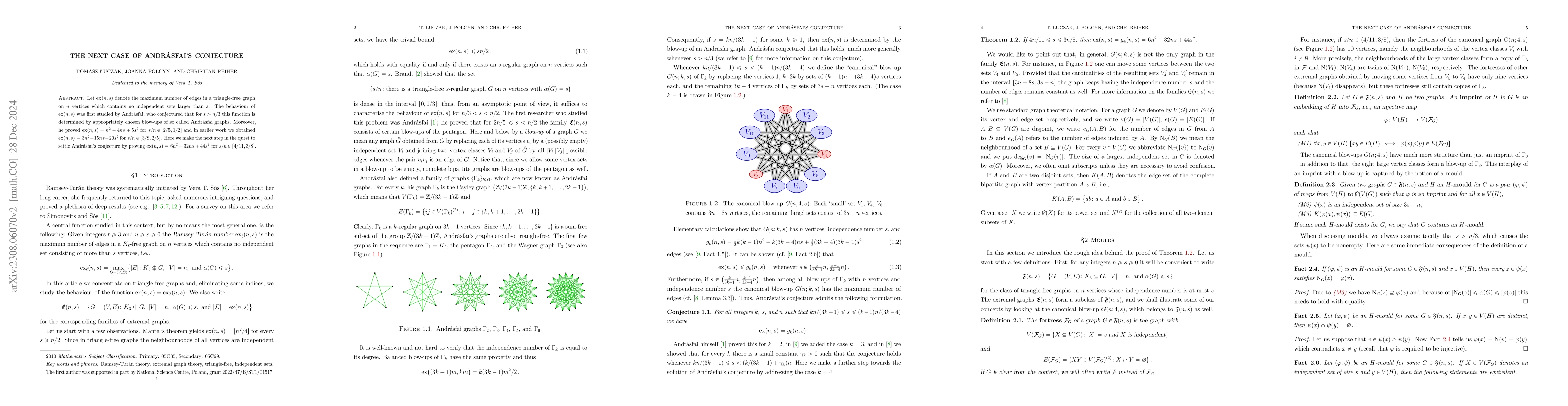 Thumbnail for The next case of Andr\'asfai's conjecture
