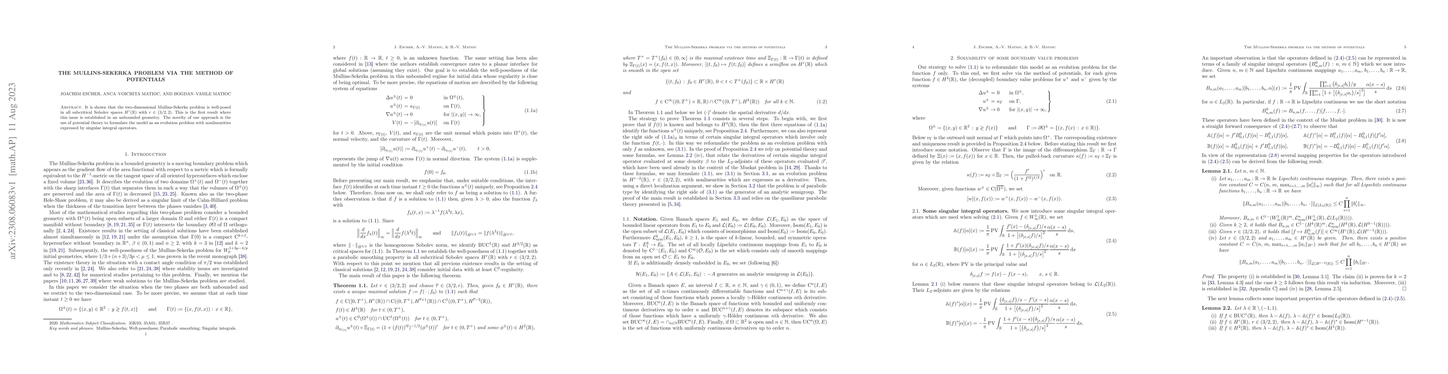 Thumbnail for The Mullins-Sekerka problem via the method of potentials