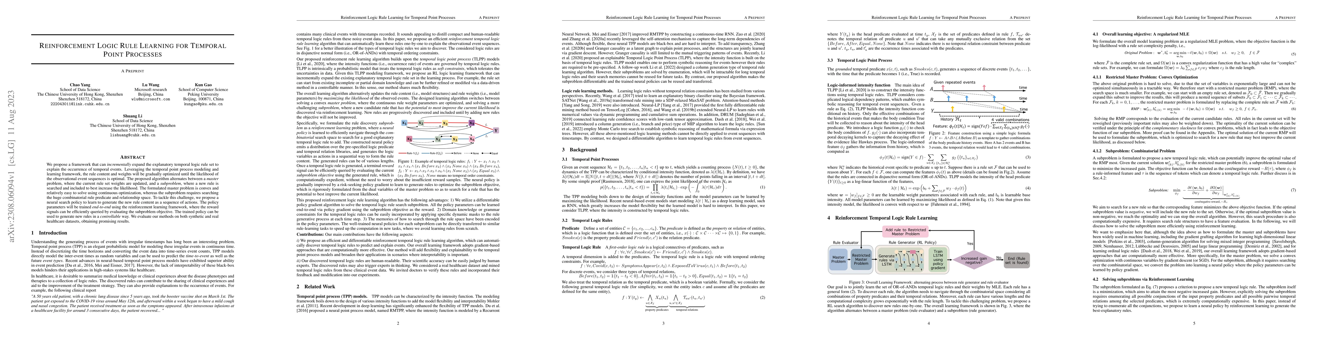 Thumbnail for Reinforcement Logic Rule Learning for Temporal Point Processes