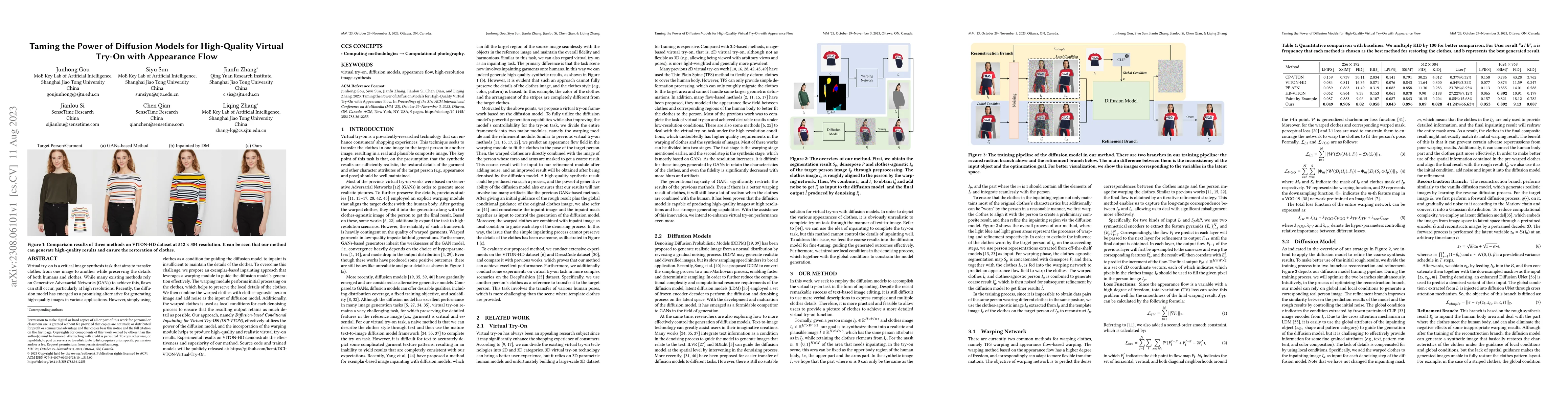Thumbnail for Taming the Power of Diffusion Models for High-Quality Virtual Try-On
  with Appearance Flow