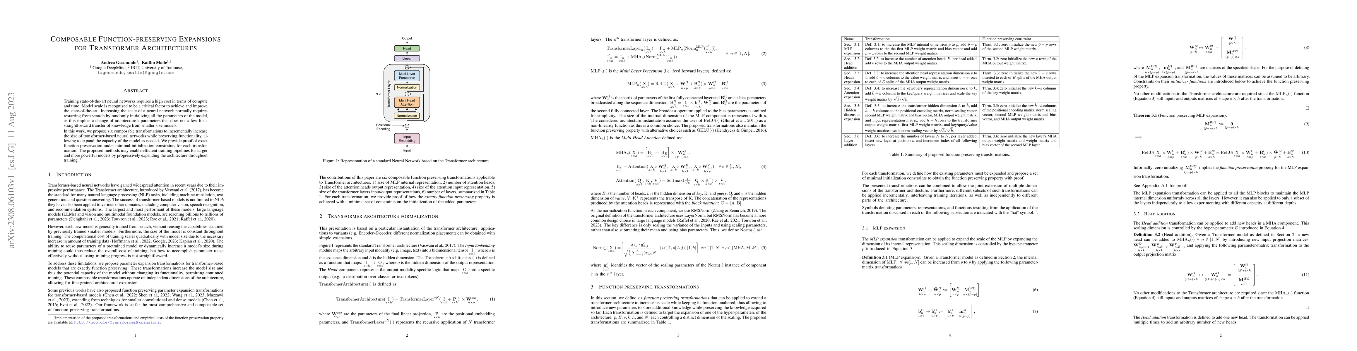 Thumbnail for Composable Function-preserving Expansions for Transformer Architectures