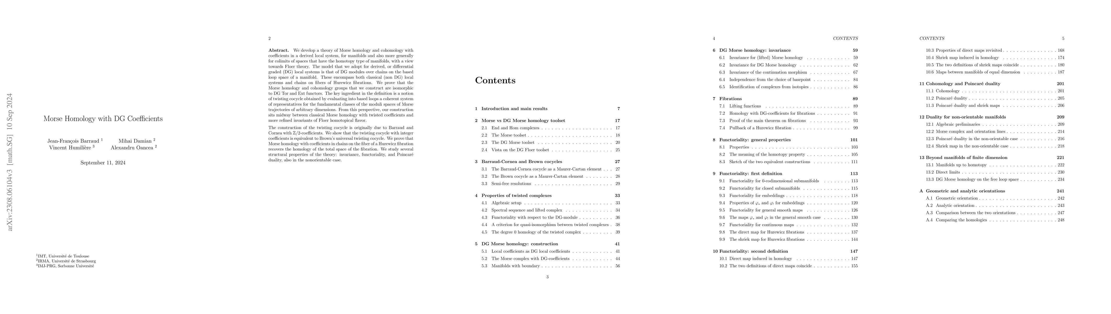 Thumbnail for Morse homology with DG coefficients