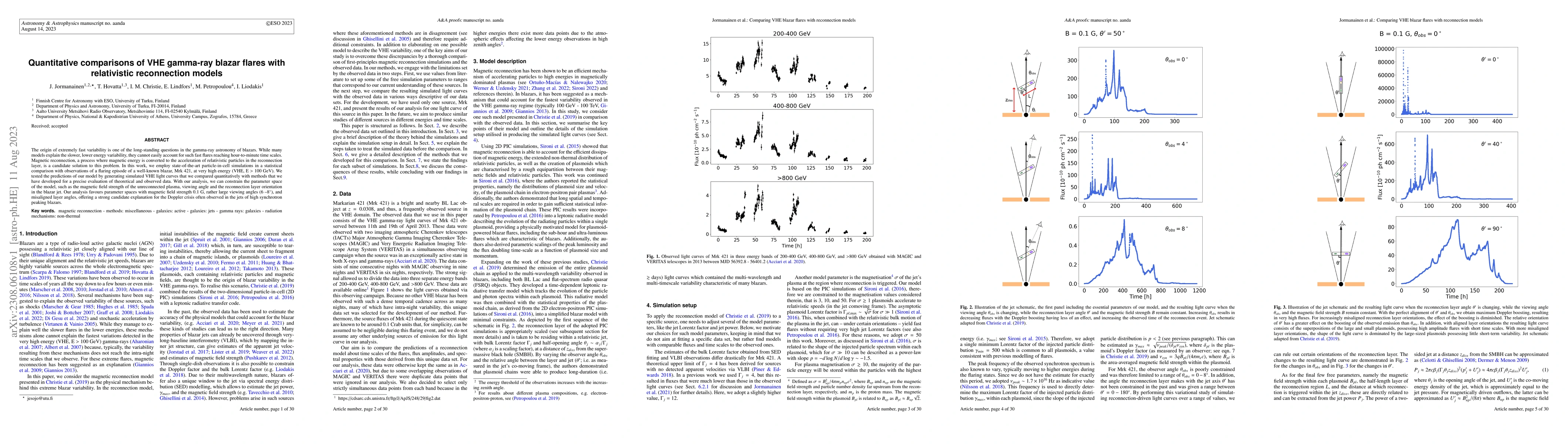 Thumbnail for Quantitative comparisons of VHE gamma-ray blazar flares with
  relativistic reconnection models