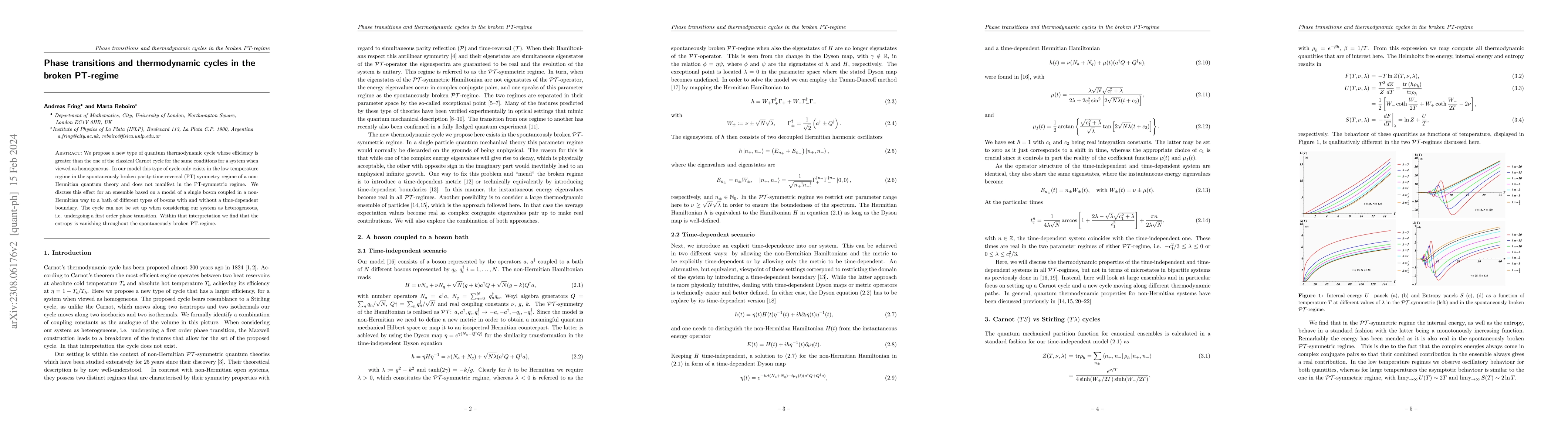 Thumbnail for Phase transitions and thermodynamic cycles in the broken PT-regime