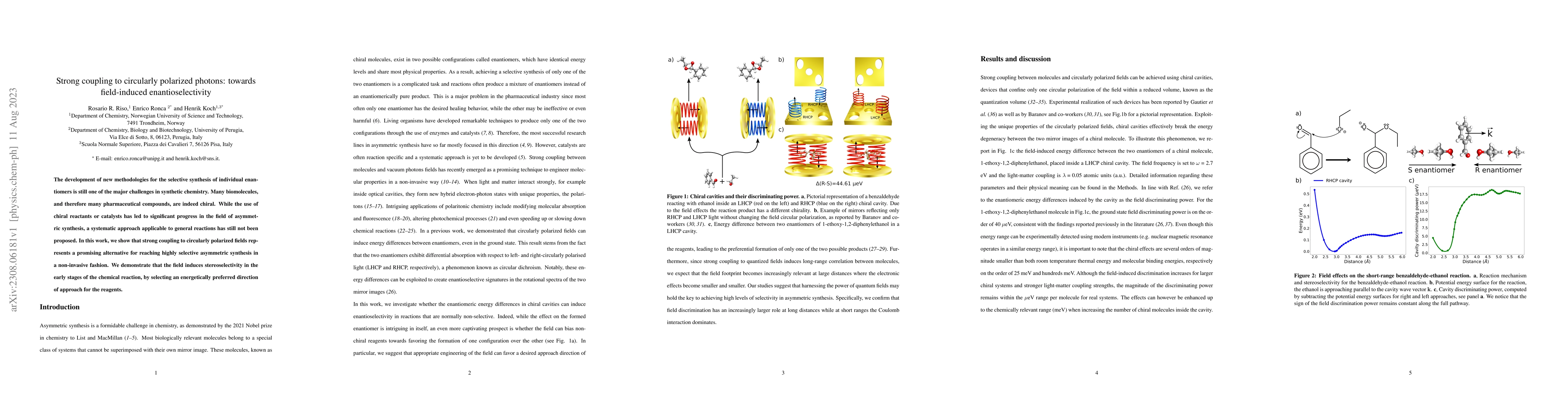 Thumbnail for Strong coupling to circularly polarized photons: towards field-induced
  enantioselectivity