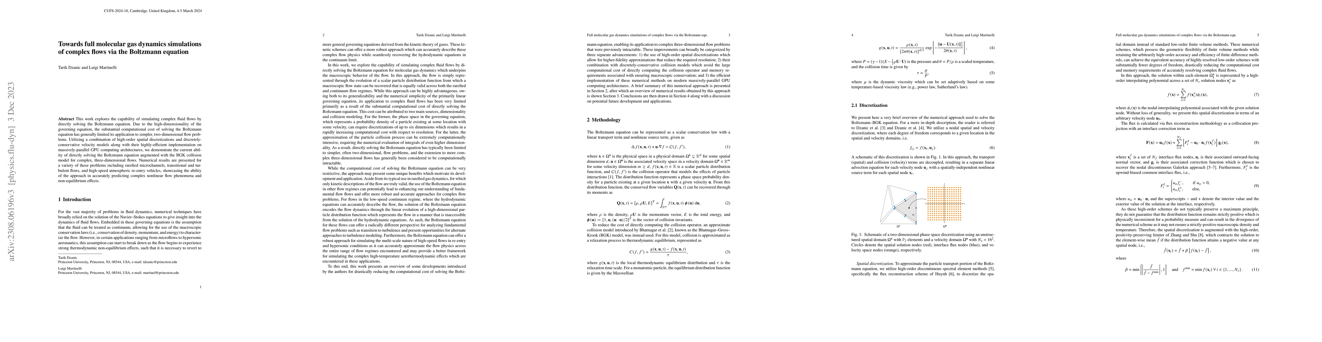 Thumbnail for Towards full molecular gas dynamics simulations of complex flows via the
  Boltzmann equation