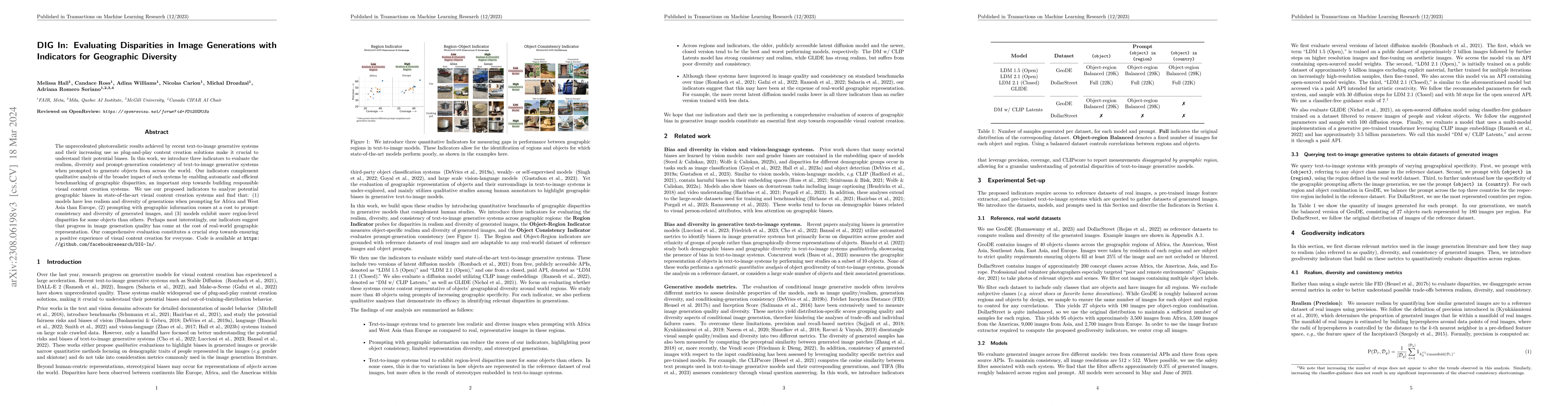 Thumbnail for DIG In: Evaluating Disparities in Image Generations with Indicators for
  Geographic Diversity